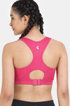 Zelocity Quick Dry Racerback Sports Bra - Viva Magenta — thumbnail 2